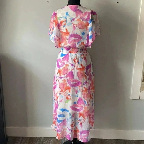 DKNY |  Floral Ruffle Hi- Low Dress - Picture 3 of 6